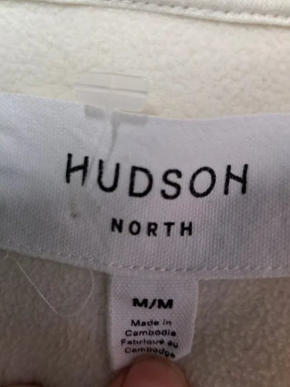 Hudson North Off White Fleece Half Zip Hoodie Pullover - Picture 8 of 8
